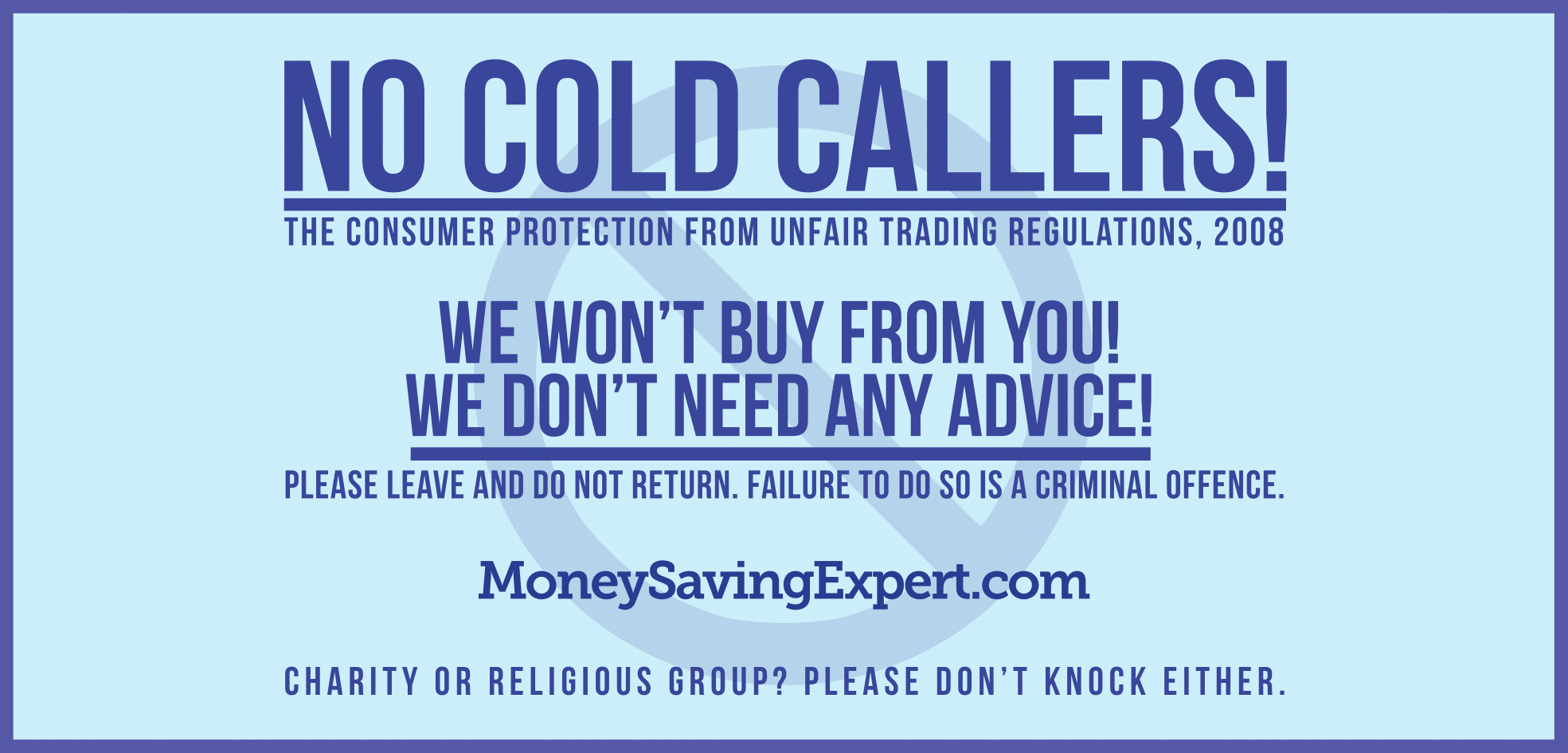 No Cold Callers Signs | Poster Template